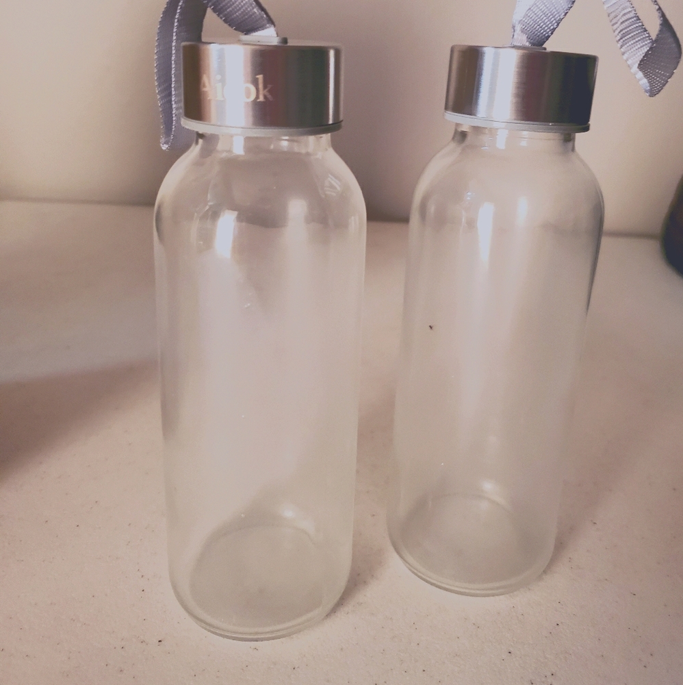 Set of 6 glass bottles